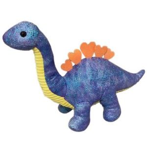 HugMe Large Blue & Purple Sparkling Stuffed Dinosaur Plush 18" Tall